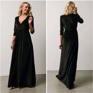 Baltic Born Sofia Velvet Maxi Dress in Black Medium